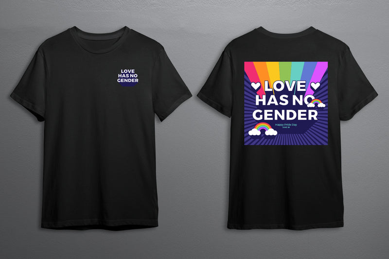 Love Has No Gender LGBTQ+ T-Shirt Unisex - Pride Month - Pride March - LGBTQ+ Clothing-Rainbow Tee-Gay Pride T-Shirt- Black White Tee