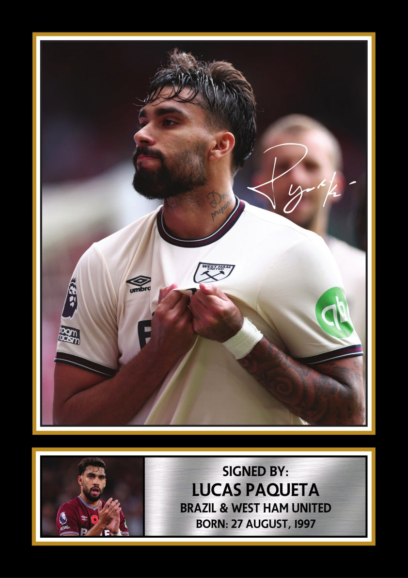 Lucas Paqueta West Ham Footballer Printed Signature Print – lucas Paqueta printed signature poster