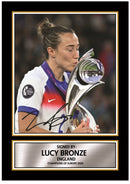 Lucy Bronze Printed Signed Poster Print – England Lionesses Euro Champions 2025 Trophy Celebration Wall Art – Women’s Football Memorabilia Collectible