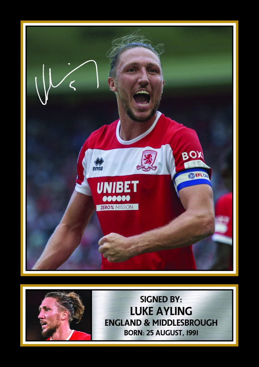 Luke Ayling Middlesbrough Footballer Printed Signature Print – luke Ayling printed signature poster