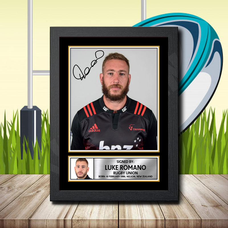 Luke Romano 1 Printed Signature Rugby Star Poster Print Framed Wall Art Gift – Luke Romano 1 Printed Signature Rugby Star Poster Print