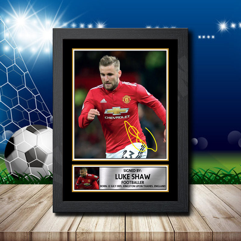 Luke Shaw 1 Printed Signature Footballers Star Poster Print Framed Wall Art Gift – Luke Shaw 1 Printed Signature Footballers Star Poster Print