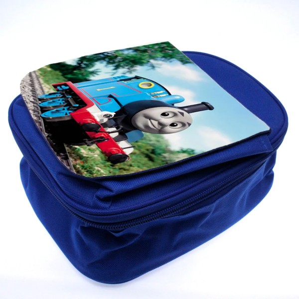 Personalised School Kids Lunch Box - Any Image And Text You Want - High Quality Personalised Lunch Bag - 4cm x 19.5cm x 10cm - Blue Canvas