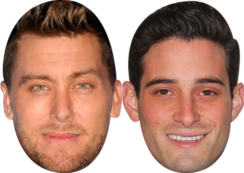 Lance Bass and Michael Turchin Celebrity Couple Face Mask Fancy Dress - High-Quality Cardboard Masks for Any Occasion