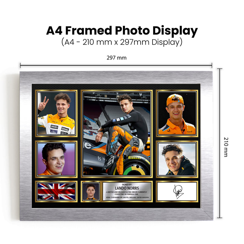 Lando Norris F1 Driver Limited Edition Signed Gift Poster Print Artwork Display