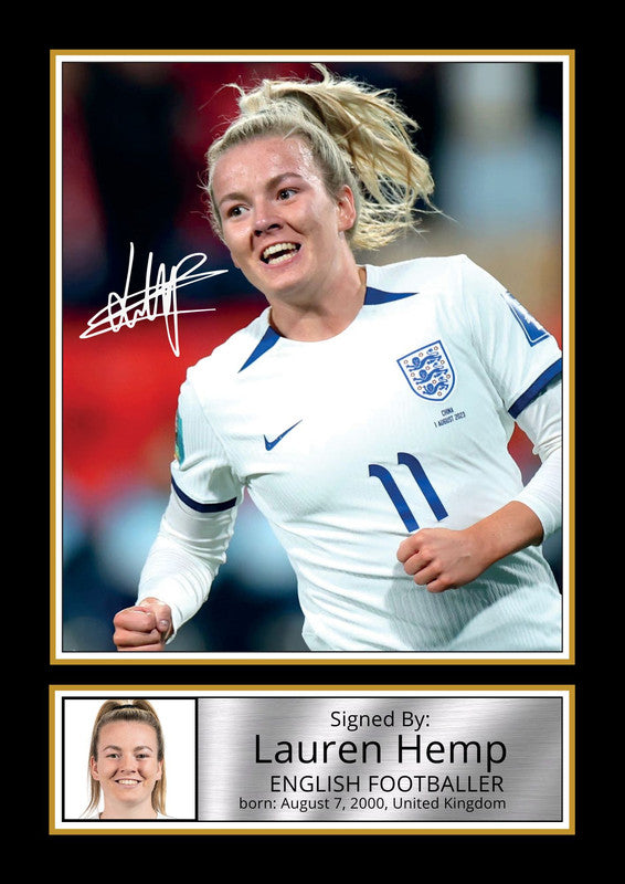 Lauren Hemp Poster Print – England Lionesses & Manchester City Winger  – Framed or Unframed – Gift for Women’s Football Fans