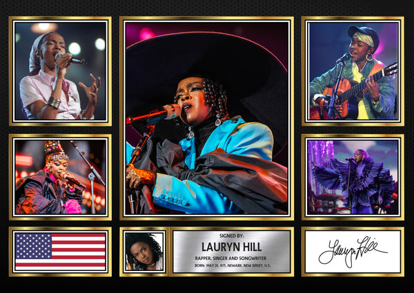 Lauryn Hill Singers Framed Printed Signature Print – Fan Gift – Wall Art – Reproduction Print