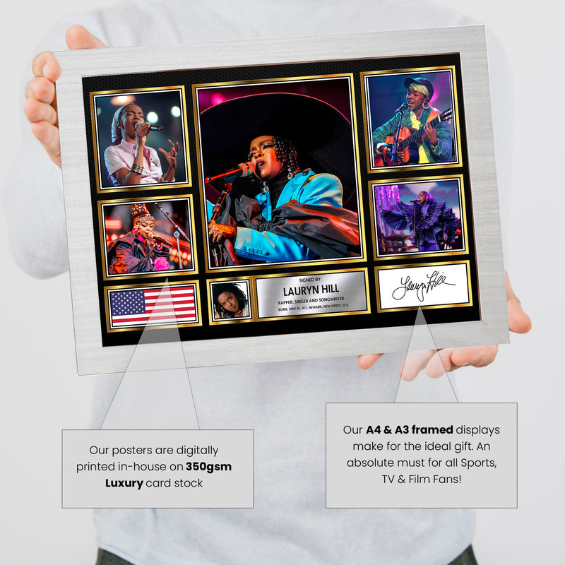 Lauryn Hill  Singers Framed Autographed Print - Limited Edition Autograph Fan Gift – Collectible Memorabilia Merchandise