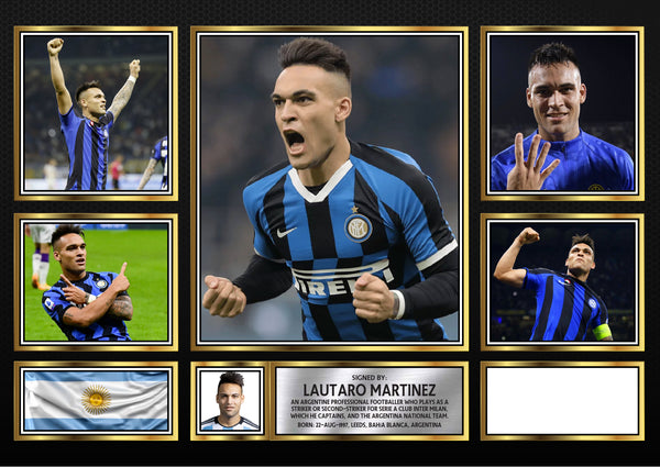 Lautaro Martinez Top Footballer Printed Signature Print Landscape