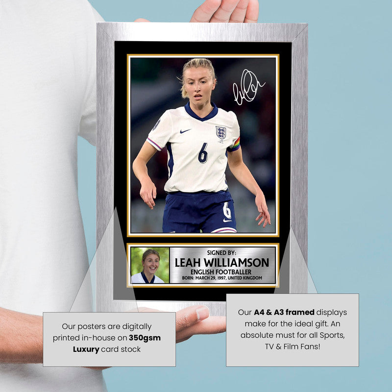 Leah Williamson Poster Print – England Lionesses & Arsenal Captain  – Framed or Unframed – Gift for Women’s Football Fans