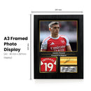 Leandro Trossard Printed Signed Poster – Arsenal FC & Belgium Midfielder Tribute Wall Art with Jersey & Bio Plaque – Premier League Football Memorabilia for Fans & Collectors