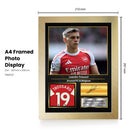 Leandro Trossard Printed Signed Poster – Arsenal FC & Belgium Midfielder Tribute Wall Art with Jersey & Bio Plaque – Premier League Football Memorabilia for Fans & Collectors