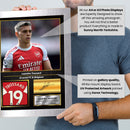 Leandro Trossard Printed Signed Poster – Arsenal FC & Belgium Midfielder Tribute Wall Art with Jersey & Bio Plaque – Premier League Football Memorabilia for Fans & Collectors