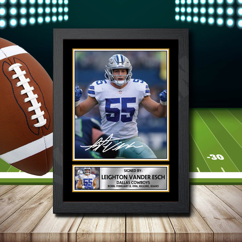 Leighton Vander Esch – Printed Signature NFL Star Print – Leighton Vander Esch