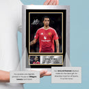 Leny Yoro Signed Autograph Poster Print – Manchester United F.C. – Rising Star Defender Tribute – Gift for Fans & Collectors