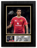 Leny Yoro Signed Autograph Poster Print – Manchester United F.C. – Rising Star Defender Tribute – Gift for Fans & Collectors