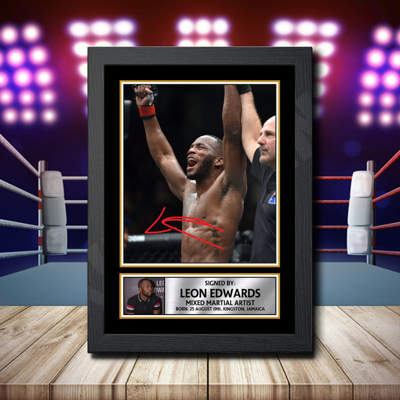 Leon Edwards Printed Signature Ufc Star Poster Print Framed Wall Art Gift – Leon Edwards Printed Signature Ufc Star Poster Print
