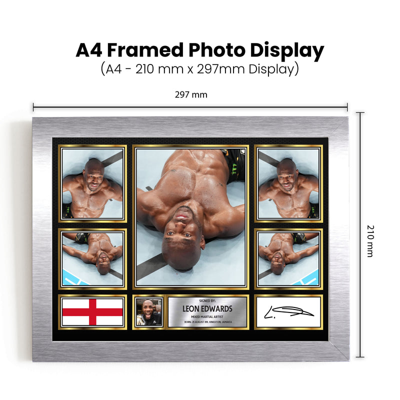 Leon Edwards2 UFC FIighters Framed Autographed Print - Limited Edition Autograph Fan Gift – Collectible Memorabilia Merchandise