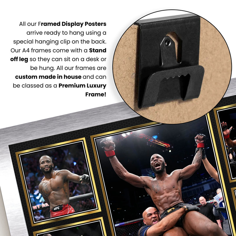 Leon Edwards UFC FIighters Framed Autographed Print - Limited Edition Autograph Fan Gift – Collectible Memorabilia Merchandise