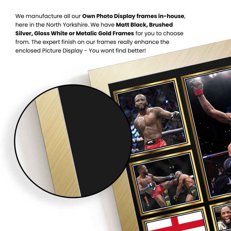 Leon Edwards UFC FIighters Framed Autographed Print - Limited Edition Autograph Fan Gift – Collectible Memorabilia Merchandise