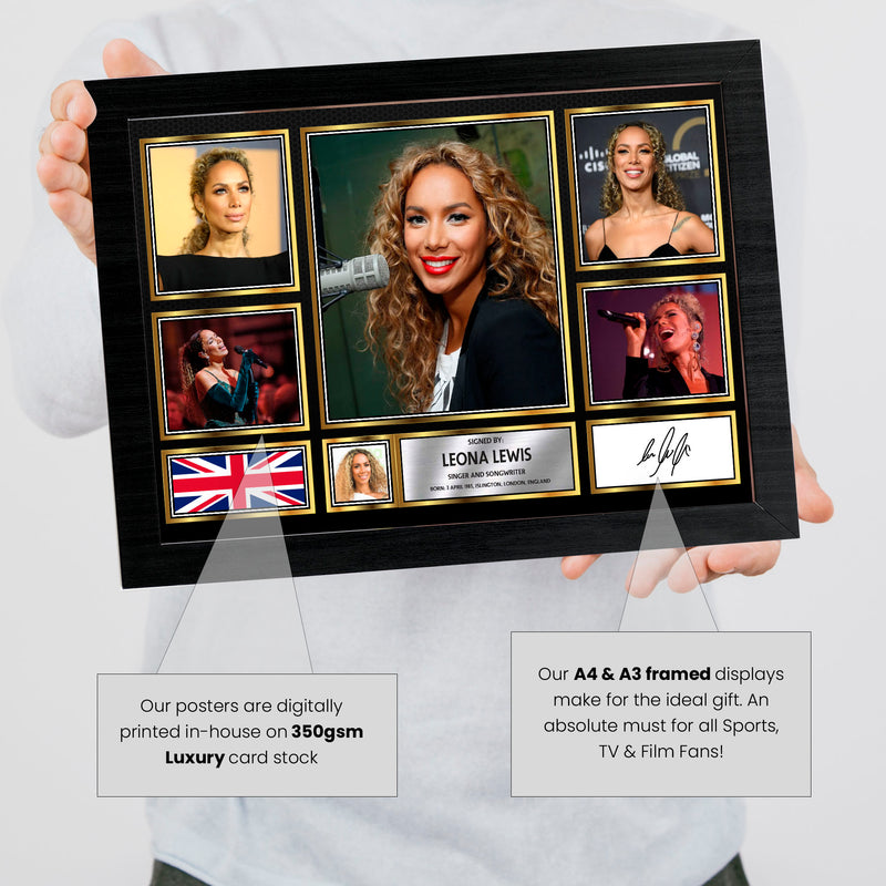 Leona Lewis Singers Framed Autographed Print - Limited Edition Autograph Fan Gift – Collectible Memorabilia Merchandise