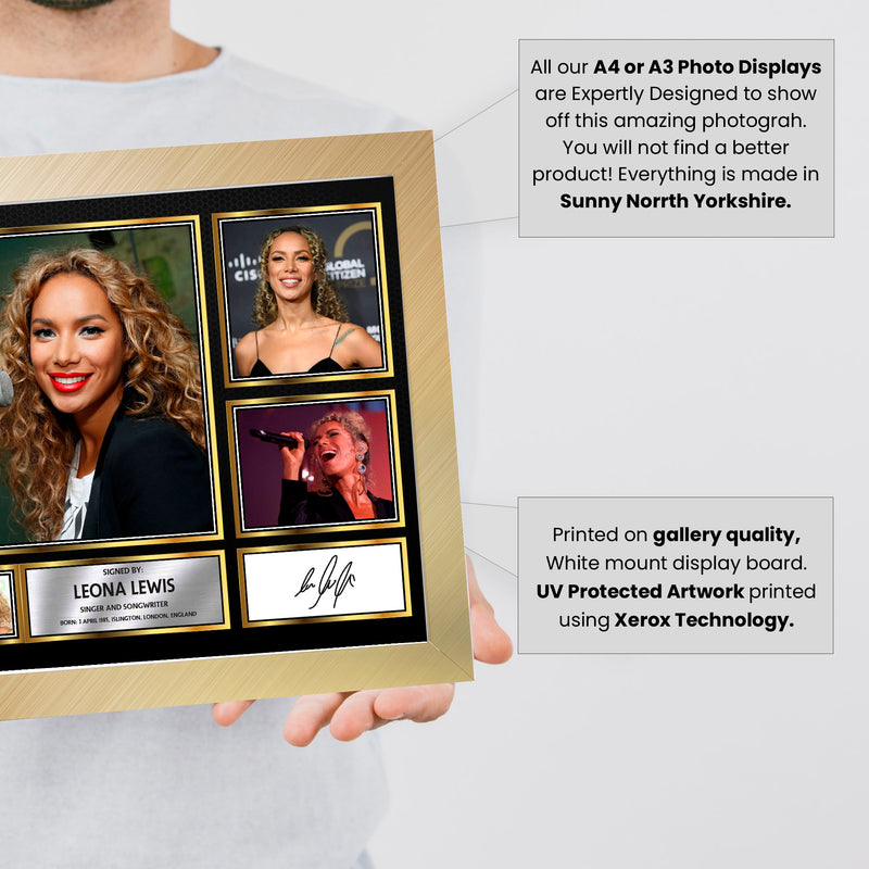 Leona Lewis Singers Framed Autographed Print - Limited Edition Autograph Fan Gift – Collectible Memorabilia Merchandise