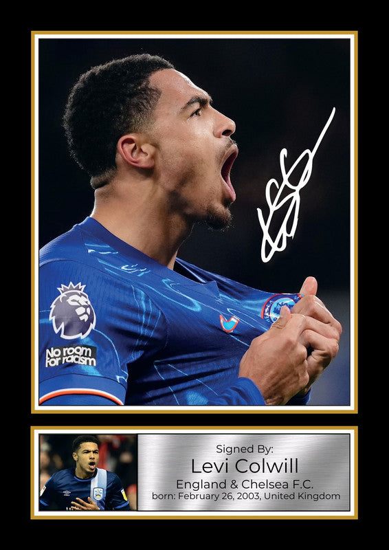 Levi Colwill Signed Autographed Portrait Poster Print – Chelsea F.C. & England – Football Memorabilia Gift for Fans & Collectors