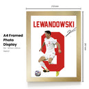 Robert Lewandowski Signed Poster Print – Poland National Team Striker Tribute Wall Art with Signature & Jersey Number 9 – Legendary Forward Memorabilia for Football Fans & Collectors