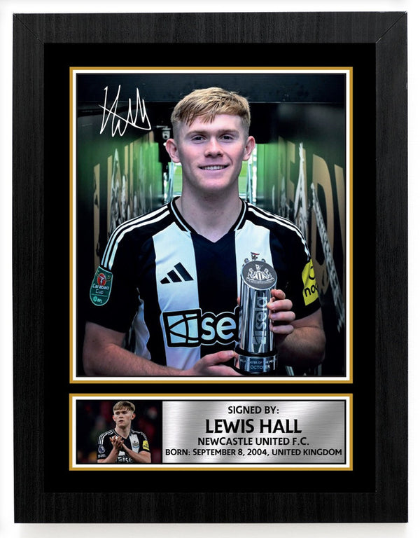 Lewis Hall Printed Signature Poster Print – Newcastle United FC Wall Art – Gift for Fans & Collectors – Reproduction Print