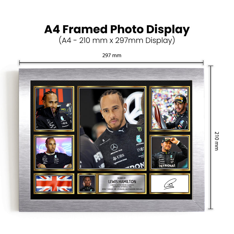 Lewis Hamilton F1 Driver Limited Edition Signed Gift Poster Print Artwork Display