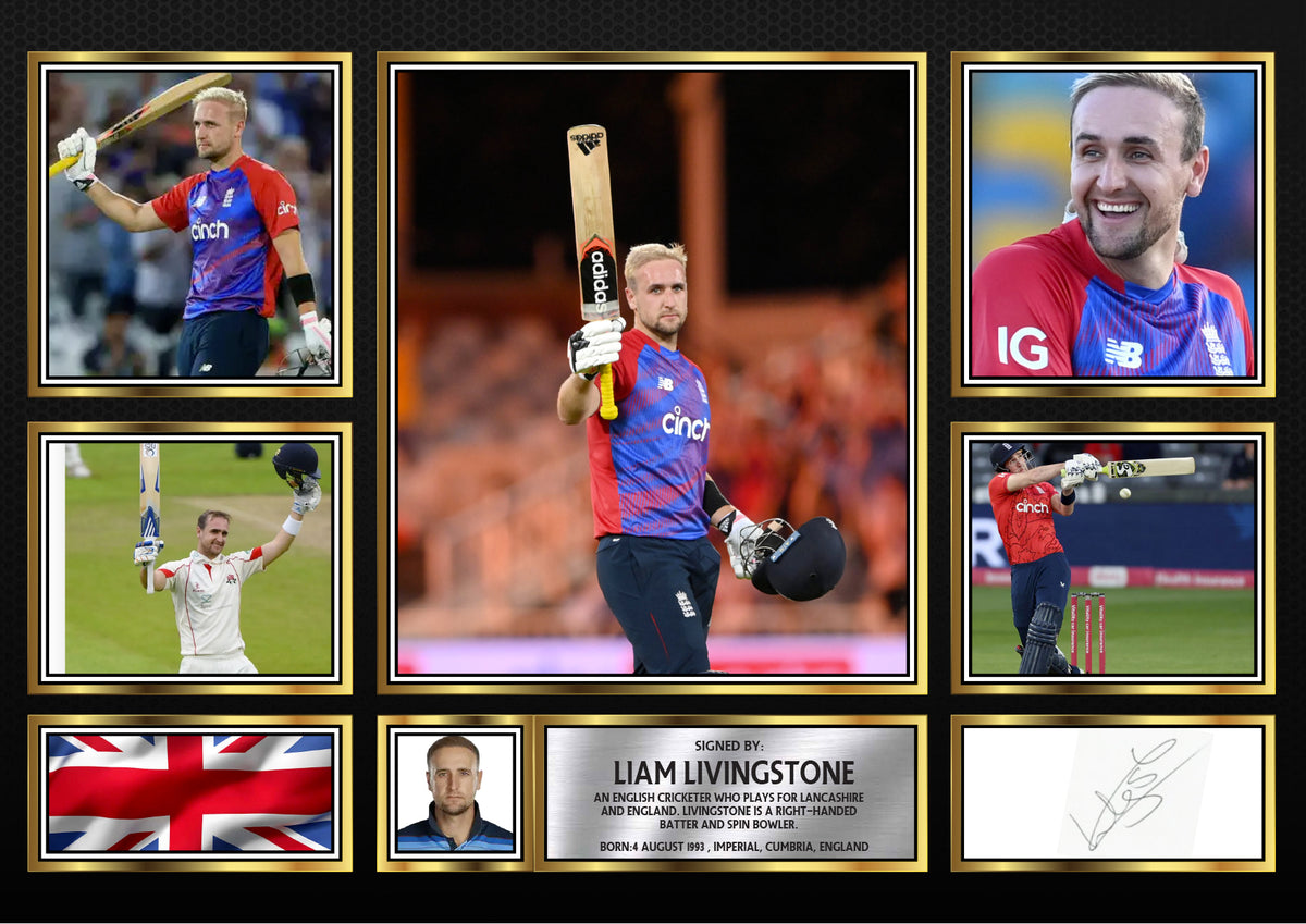 Liam Livingstone – Printed Signature Cricket Star Print – Liam Livingstone – A4 Poster