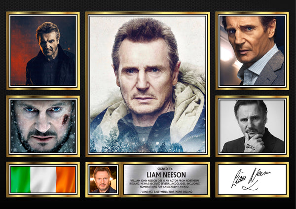 Liam Neeson – Printed Signature Television Star Print – Reproduction Print