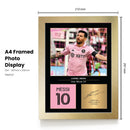 Lionel Messi Signed Poster Print – Inter Miami CF Tribute Wall Art with Signature & Jersey Number – Argentina Legend Memorabilia for Fans & Collectors