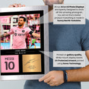 Lionel Messi Signed Poster Print – Inter Miami CF Tribute Wall Art with Signature & Jersey Number – Argentina Legend Memorabilia for Fans & Collectors