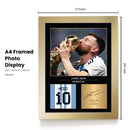 Lionel Messi Signed Poster Print – Argentina World Cup Victory Wall Art with Signature & Jersey Number – PSG Forward Memorabilia for Fans & Collectors