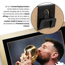 Lionel Messi Signed Poster Print – Argentina World Cup Victory Wall Art with Signature & Jersey Number – PSG Forward Memorabilia for Fans & Collectors