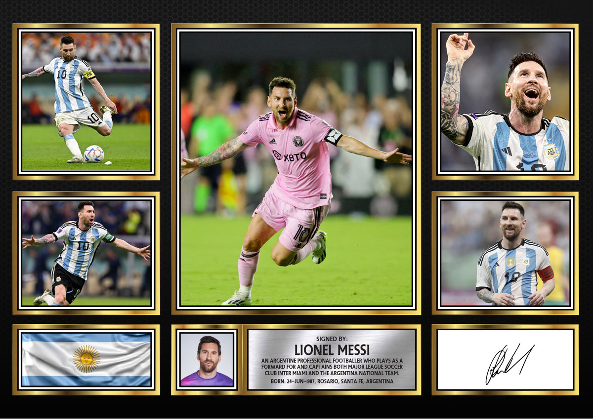 Lionel Messi – Footballer – Printed Signature Poster Print GIFT – Lionel Messi – A4 Poster