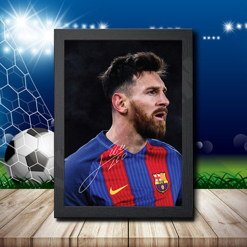 Lionel Messi Barcelona 2 Printed Signature Footballers Star Poster Print Framed Wall Art Gift – Lionel Messi Barcelona 2 Printed Signature Footballers Star Poster Print