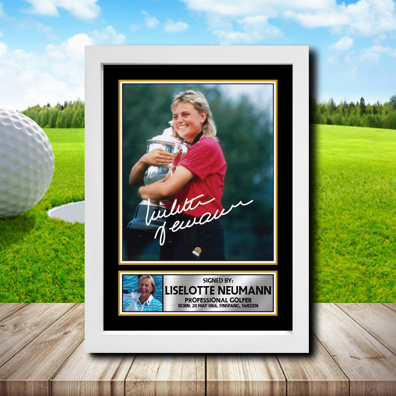 Liselotte Neumann 2 Golf Printed Signature Poster Print Gift
