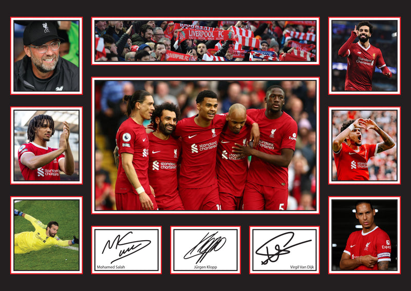 Liverpool Premier League Football Team Framed Autographed Print - Limited Edition Autograph Fan Gift – Collectible Memorabilia Merchandise