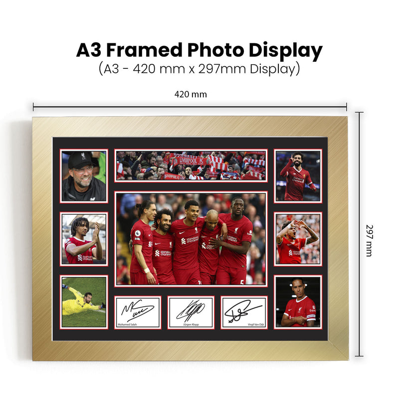 Liverpool Premier League Football Team Framed Autographed Print - Limited Edition Autograph Fan Gift – Collectible Memorabilia Merchandise