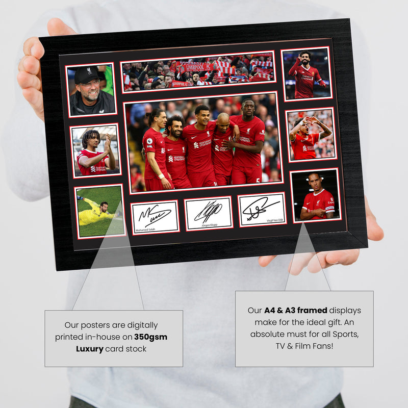 Liverpool Premier League Football Team Framed Autographed Print - Limited Edition Autograph Fan Gift – Collectible Memorabilia Merchandise