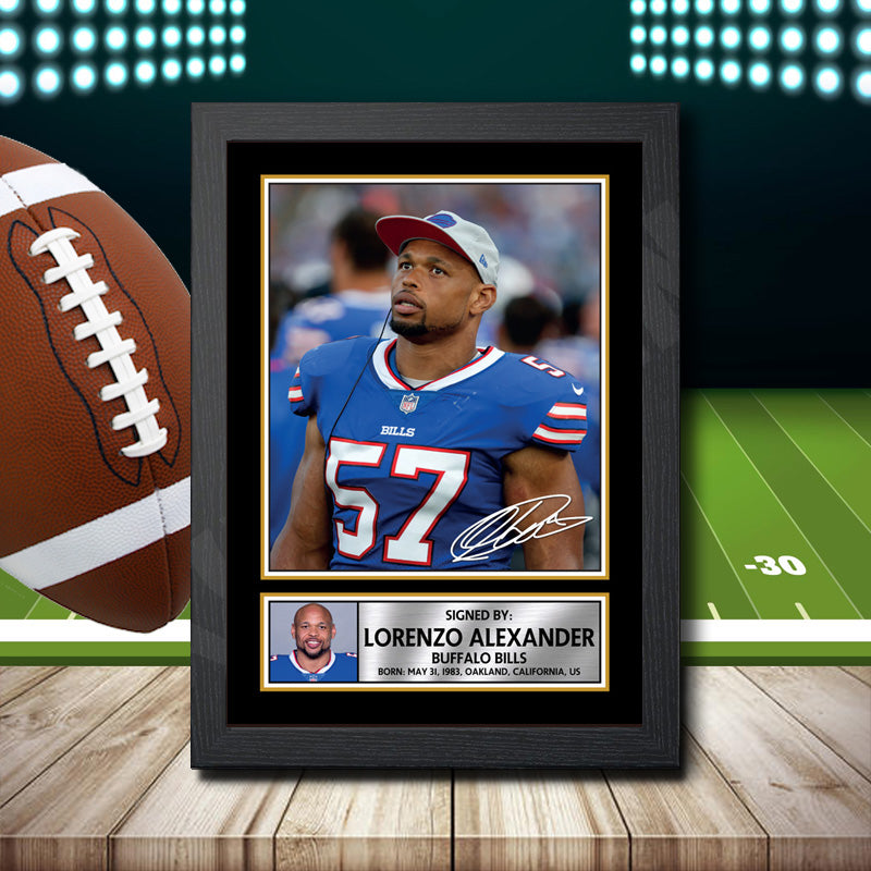 Lorenzo Alexander 1 – Printed Signature NFL Star Print – Lorenzo Alexander 1