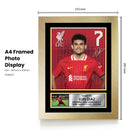 Luis Díaz Signed Autographed Portrait Poster Print – Liverpool F.C. & Colombia National Team – No. 7 Home Kit Football Memorabilia Wall Art