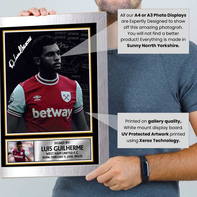Luis Guilherme Signed Autograph Poster Print – West Ham United F.C. – Brazil Wonderkid Collectible – Gift for Fans & Collectors