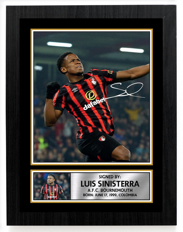 Luis Sinisterra Printed Signature Poster Print – AFC Bournemouth – Colombia International Football – Gift for Fans & Collectors