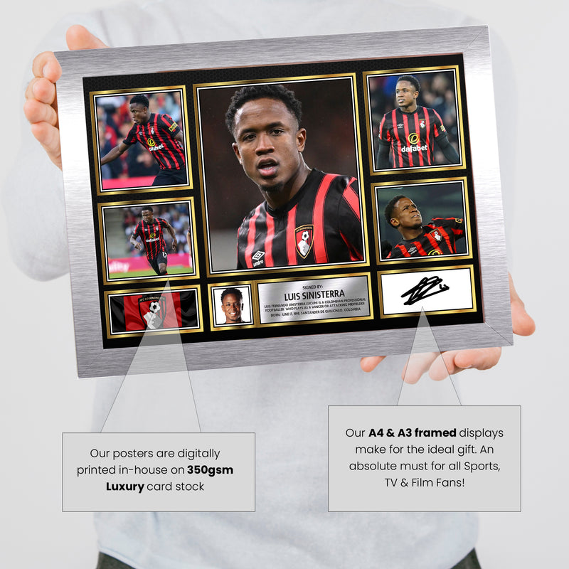 Luis Sinisterra Limited Edition Signed Football Poster Print