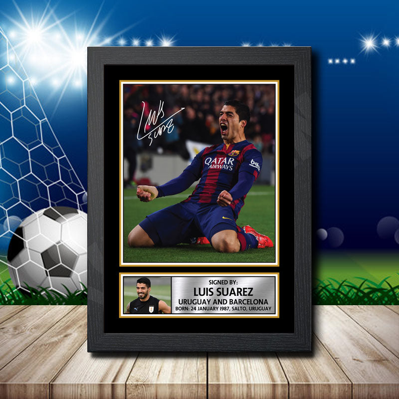 Luis Suarez Barcelona Printed Signature Footballers Star Poster Print Framed Wall Art Gift – Luis Suarez Barcelona Printed Signature Footballers Star Poster Print