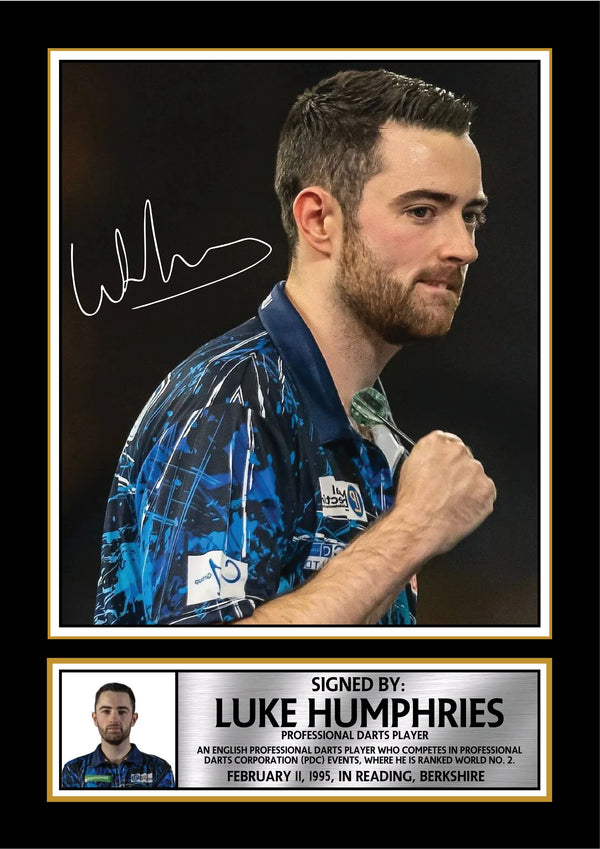 Luke Humphries Darts Poster Print – Cool Hand Luke Professional Darts Player Signature Style Wall Art