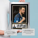 Luke Humphries Darts Poster Print – Cool Hand Luke Professional Darts Player Signature Style Wall Art – PDC World Champion Memorabilia Gift for Darts Fans